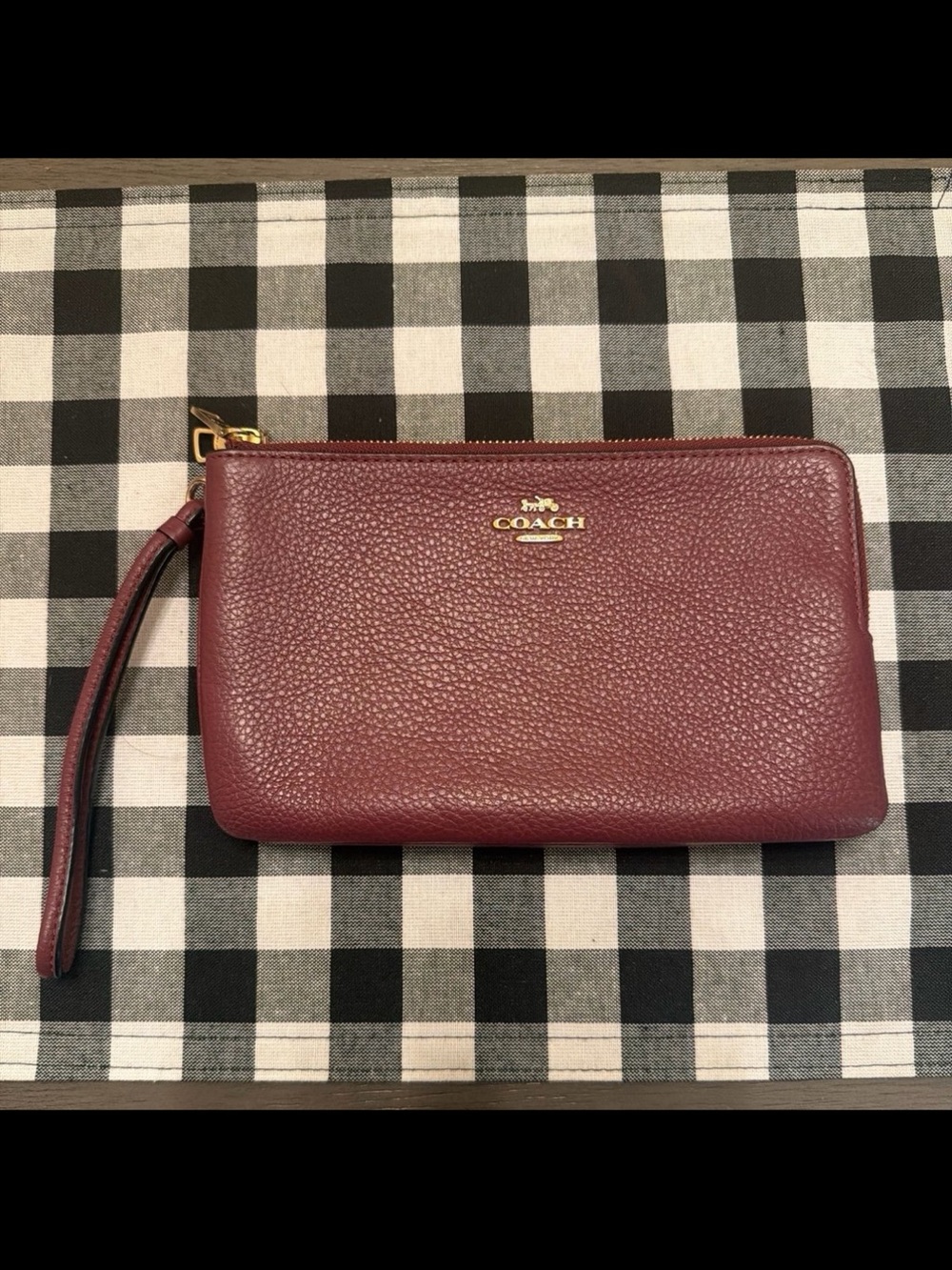 Coach Large Pebbled Leather wallet wristlet